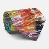 Het najaar komt - Waterverf schilderen - kunst Stropdas (Opgerold)