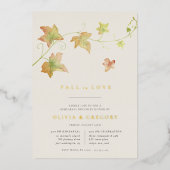 Het najaar laat Herfst-repetitie het avondeten Folie Uitnodiging (Voorkant)