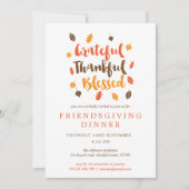 Het najaar laat het typografische Friendsgiving-av Kaart (Voorkant)