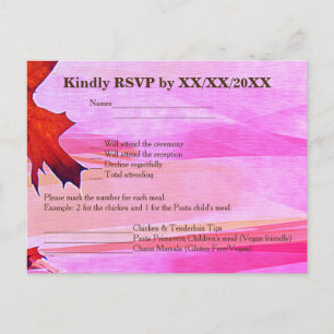Het najaar laat Oranje wervelkolom roze RSVP-menu  Uitnodiging Briefkaart