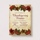 Het najaar laat Thanksgiving eten Kaart