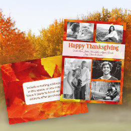 Het najaar laat Thanksgiving Foto's Familie Briefk Feestdagenkaart