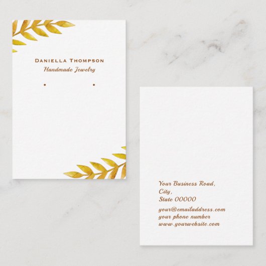 Het najaar laat Waterverf juwelen oormerken Visitekaartje (Voorkant / Achterkant)