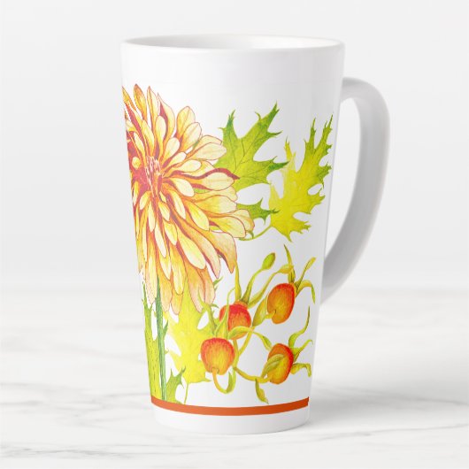 Het najaar van aankomst op een grote Latte Mok (Rechterhoek)