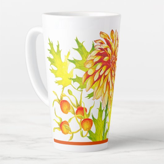 Het najaar van aankomst op een grote Latte Mok (Linkerhoek)