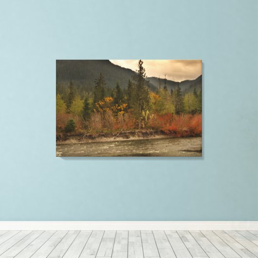 Het najaar van de rivier canvas afdruk (Insitu (Houten vloer))