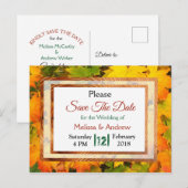 Het najaar van de val trekt Wedding sparen de Datu Aankondigingskaart (Voorkant / Achterkant)