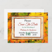 Het najaar van de val trekt Wedding sparen de Datu Aankondigingskaart (Voorkant / Achterkant)