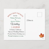 Het najaar van de val trekt Wedding sparen de Datu Aankondigingskaart (Achterkant)