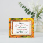 Het najaar van de val trekt Wedding sparen de Datu Aankondigingskaart (Staand voorkant)