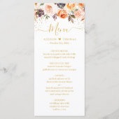 Het najaar van Floral Gold Glitters Fall Wedding M Menu (Voorkant)