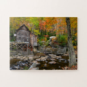 Het najaar van Glade Creek Grist Mill in West Virg Legpuzzel