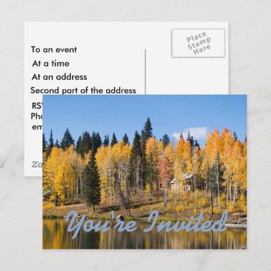 Het najaar van het Briefkaart van de Uitnodiging v (Voorkant / Achterkant)