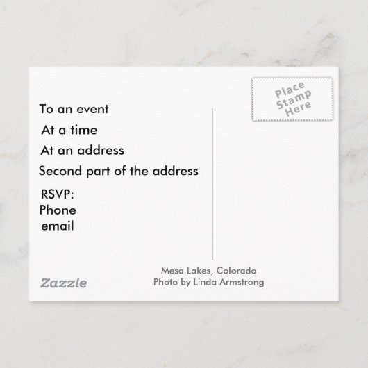 Het najaar van het Briefkaart van de Uitnodiging v (Achterkant)