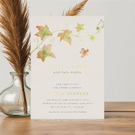 Het najaar verlaten het Moderne Baby shower van de Folie Uitnodiging