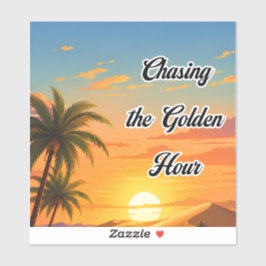 Het najagen van het gouden uur Woestijn Zonsonderg Sticker