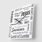 Het Namen van Jezus Canvas Print Vierkante Klok (Hoek)