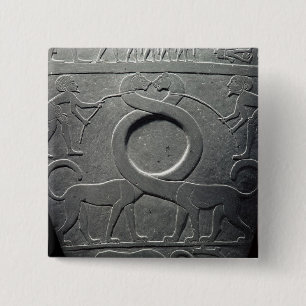 Het Narmer Palet Vierkante Button 5,1 Cm