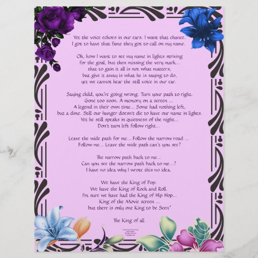 Het Narrow Road Writing Personalized Paper (Achterkant)