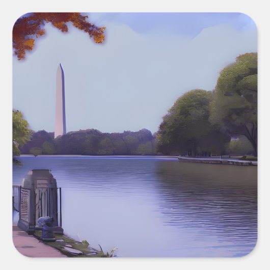 Het Nationaal Monument in Washington DC. Vierkante Sticker (Voorkant)