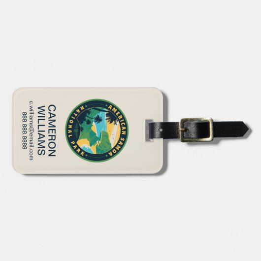 Het Nationaal Park van de Amerikaanse Samoa Bagagelabel (Voorkant horizontaal)