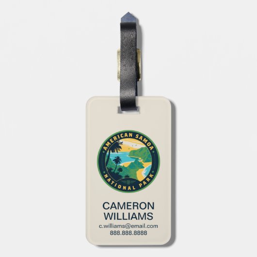 Het Nationaal Park van de Amerikaanse Samoa Bagagelabel (Achterkant verticaal)