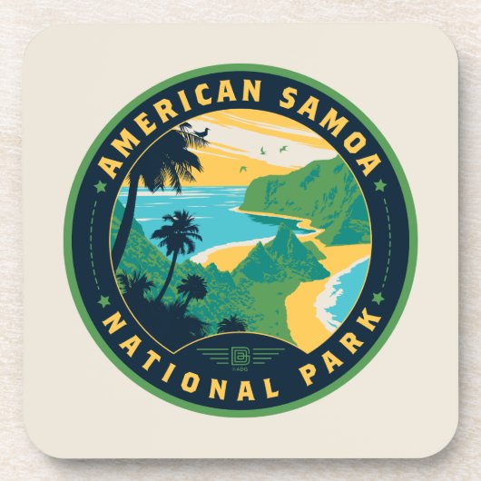 Het Nationaal Park van de Amerikaanse Samoa Bier Onderzetter (Voorkant)