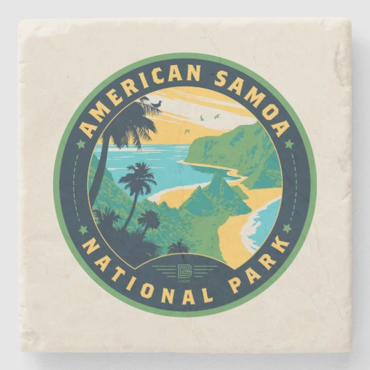 Het Nationaal Park van de Amerikaanse Samoa Stenen Onderzetter (Voorkant)