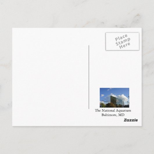 Het nationale aquarium briefkaart (Achterkant)