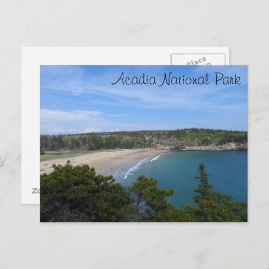 Het Nationale Park van Acadia van het Strand van Briefkaart (Voorkant / Achterkant)