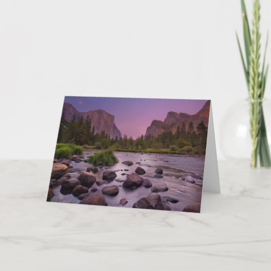 Het Nationale Park van Yosemite bij Schemer Kaart (Voorkant)