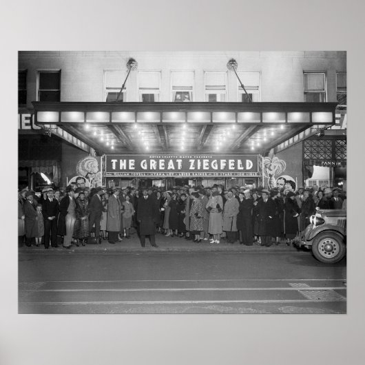 Het Nationale Theater, 1936. Oude foto Poster (Voorkant)