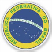 Het nationale zegel van Brazilië Sticker (Voorkant)