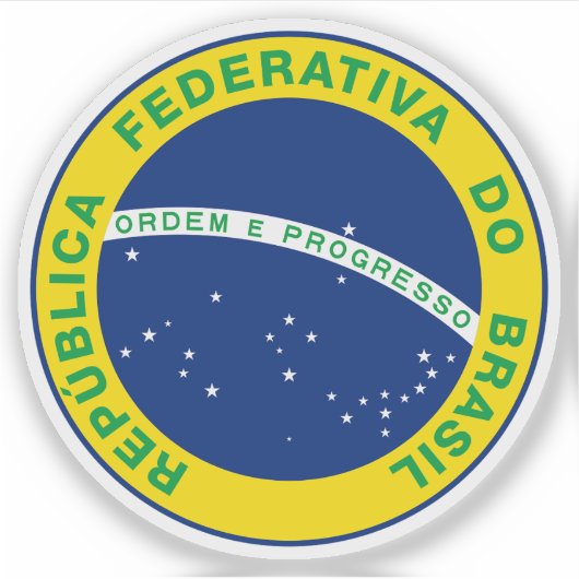 Het nationale zegel van Brazilië Sticker (Voorkant)