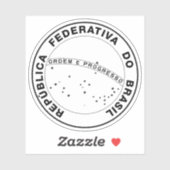 Het nationale zegel van Brazilië (versie b/w) Sticker (Vel)
