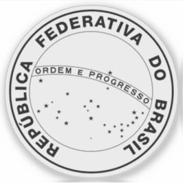 Het nationale zegel van Brazilië (versie b/w) Sticker