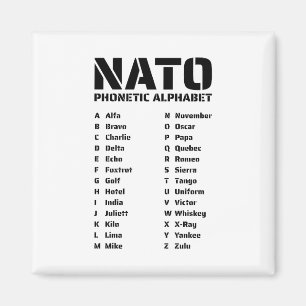 Het NATO-fonetisch alfabet Magneet