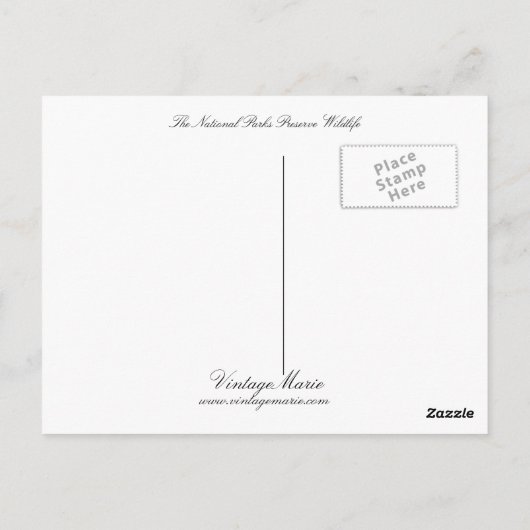 Het natuurreservaat van de nationale parken briefkaart (Achterkant)