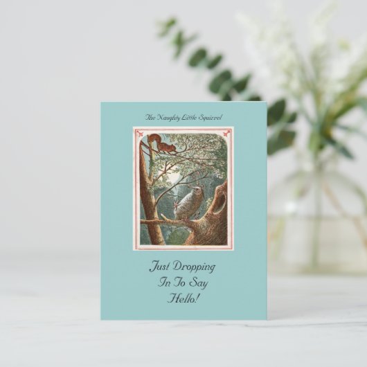 Het Naughty Little Squirrel Briefkaart (Staand voorkant)