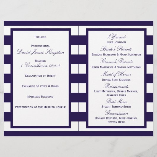 Het Nautical Anchor Navy Stripe Wedding Collectie (Achterkant)