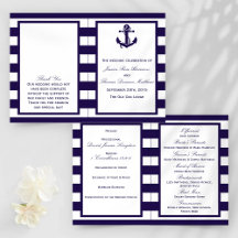 Het Nautical Anchor Navy Stripe Wedding Collectie