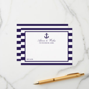 Het Nautical Anchor Navy Stripe Wedding Collectie Advieskaart