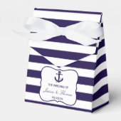 Het Nautical Anchor Navy Stripe Wedding Collectie Bedankdoosjes (Voorkant Zijde)