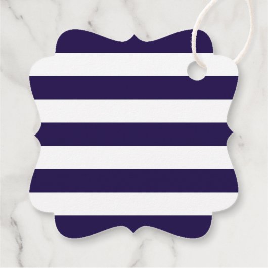 Het Nautical Anchor Navy Stripe Wedding Collectie Bedankjes Labels (Achterkant)