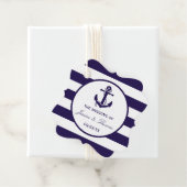 Het Nautical Anchor Navy Stripe Wedding Collectie Bedankjes Labels (In situ)