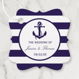 Het Nautical Anchor Navy Stripe Wedding Collectie Bedankjes Labels
