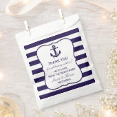 Het Nautical Anchor Navy Stripe Wedding Collectie Bedankzakje (Geknipt)