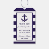Het Nautical Anchor Navy Stripe Wedding Collectie Cadeaulabel
