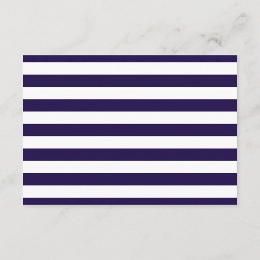 Het Nautical Anchor Navy Stripe Wedding Collectie Informatiekaartje (Achterkant)