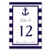 Het Nautical Anchor Navy Stripe Wedding Collectie Kaart (Achterkant)